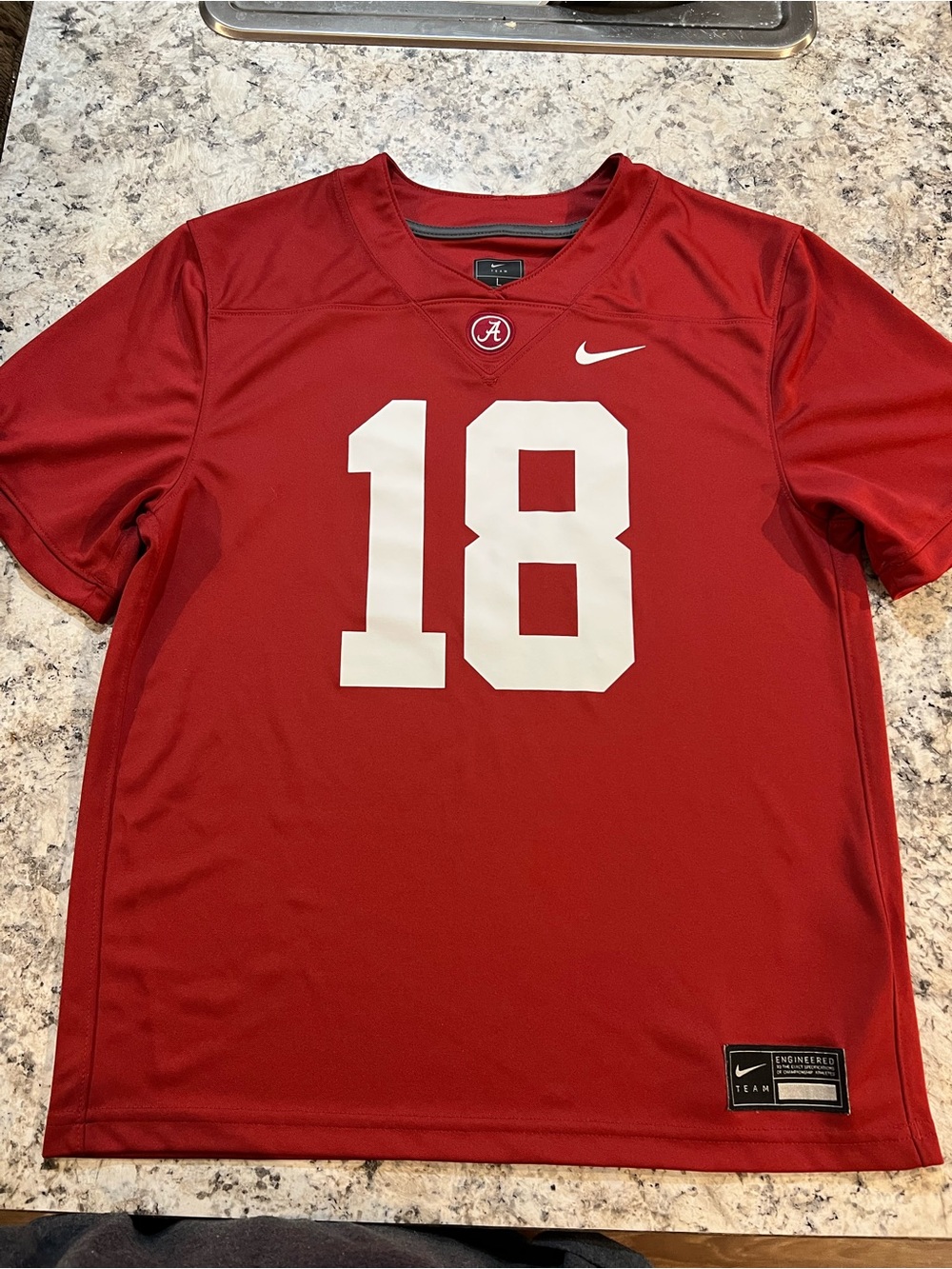 Nike Men's Crimson Red #18 Football Jersey